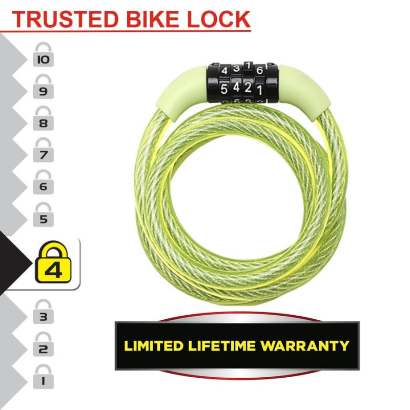 Câble Antivol Masterlock. L.1.2 M X Diam.8 Mm