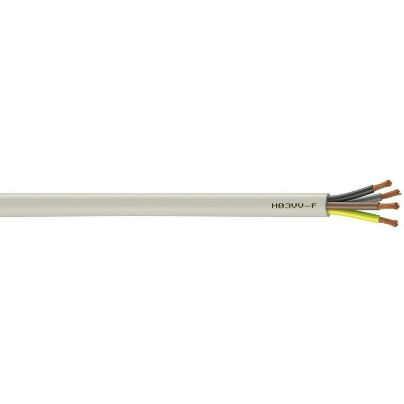 Câble Électrique 4 G 0.75 Mm² H03Vvf À La Coupe. Blanc