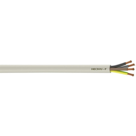 Câble Électrique 4 G 0.75 Mm² H03Vvf À La Coupe. Blanc