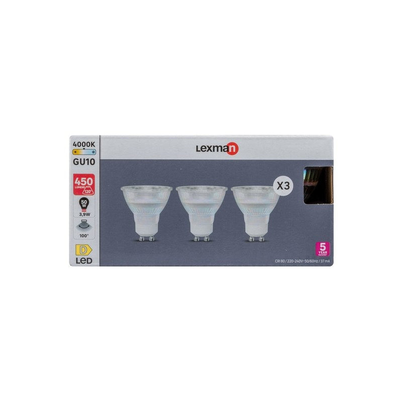 Lot de 3 ampoules LED réflecteur GU10