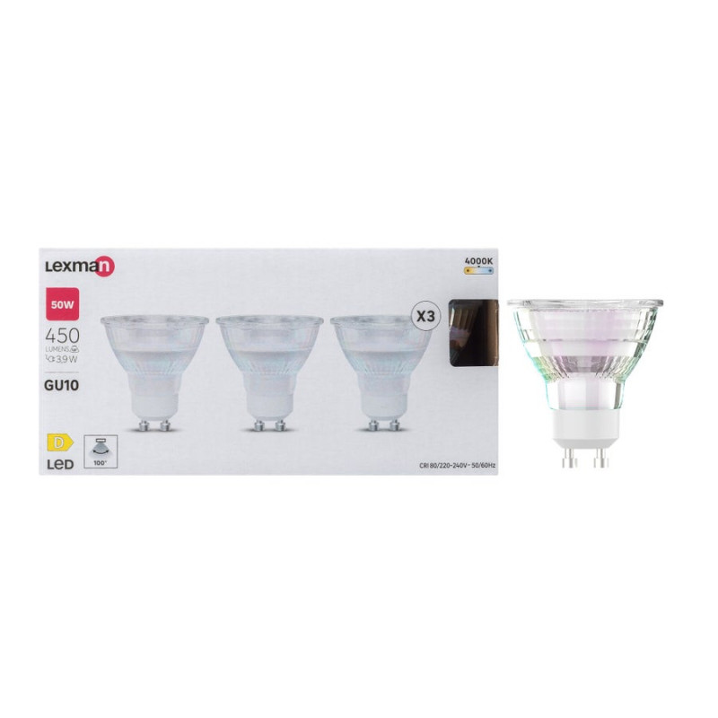 Lot de 3 ampoules LED réflecteur GU10