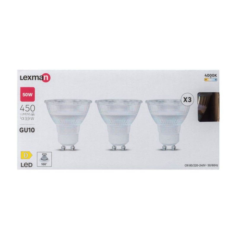 Lot de 3 ampoules LED réflecteur GU10