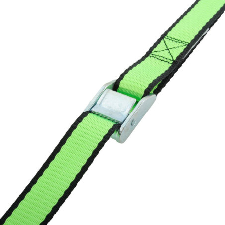 Sangle à griffes  largeur 25mm x longueur 5m verte 200kg. STANDERS