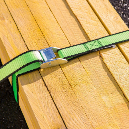 Sangle à griffes  largeur 25mm x longueur 5m verte 200kg. STANDERS