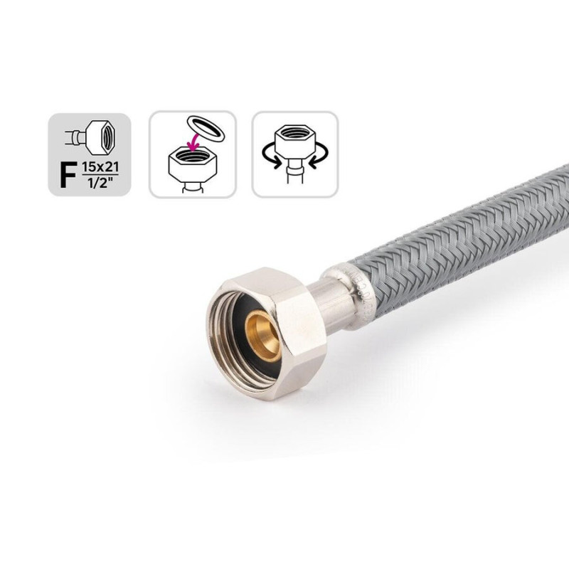 Flexible d'alimentation 80 cm femelle / femelle 15 x 21 polyéthylène ondulé 20 ans