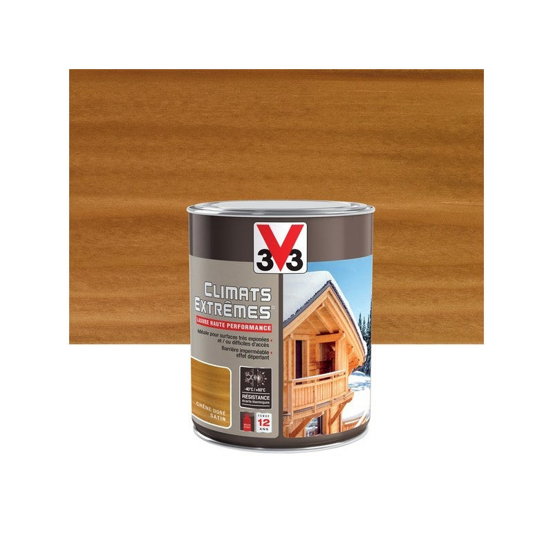 Lasure V33 Climats extrêmes® 12 ans chêne doré satiné 1 l