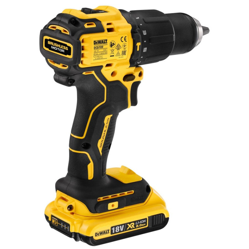 Perceuse visseuse sans fil DEWALT 18 V 4 Ah. 2 batteries DualRun DCD709MDR-QW