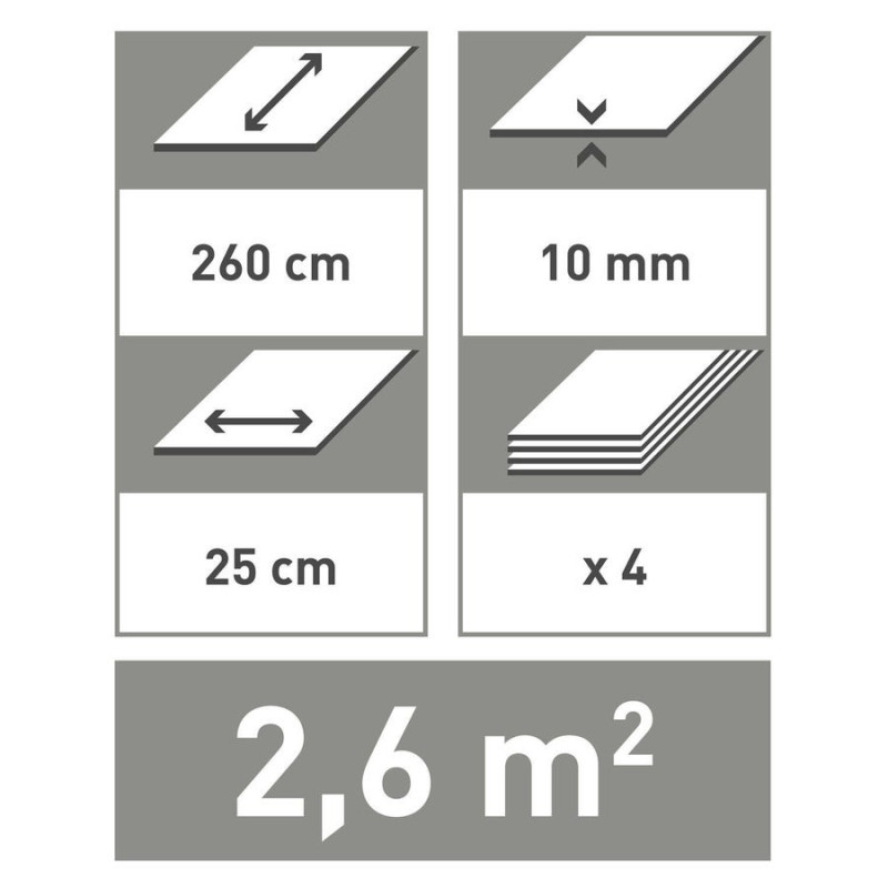 Lambris Pvc Blanc Artens L.260 X L.25 Cm X Ep.10 Mm