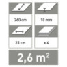 Lambris Pvc Blanc Artens L.260 X L.25 Cm X Ep.10 Mm