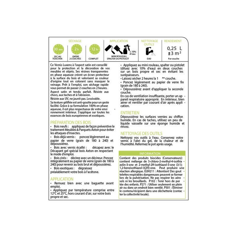 Vernis Meuble Et Objet Vernis Meubles Et Objets Luxens. Noyer Satiné. 0.25L