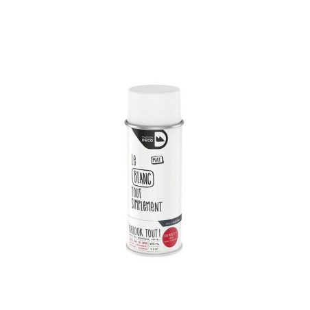 Peinture aérosol relook tout MAISON DECO blanc mat 0.400 L
