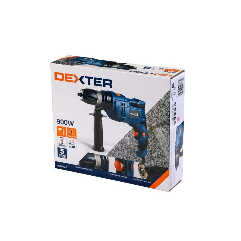 Perceuse À Percussion Filaire Dexter Dp5 900Id2.5. 900 W