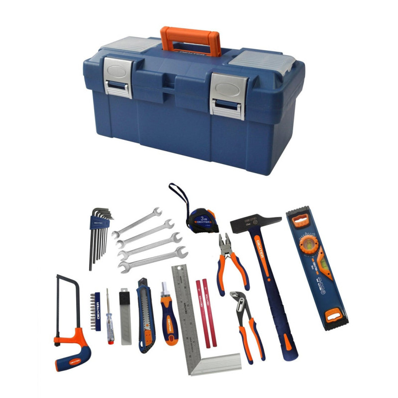 Boîte à outils de mécanicien 40 pièces DEXTER pour le stockage et déplacements