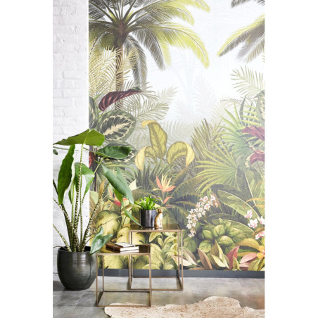 Papier peint panoramique Jungle vert l.159 x H.280 cm