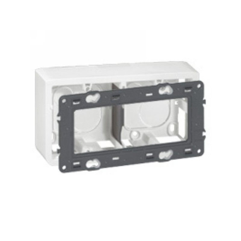 Double Cadre Saillie Horizontal Mosaic. Legrand Blanc Brillant