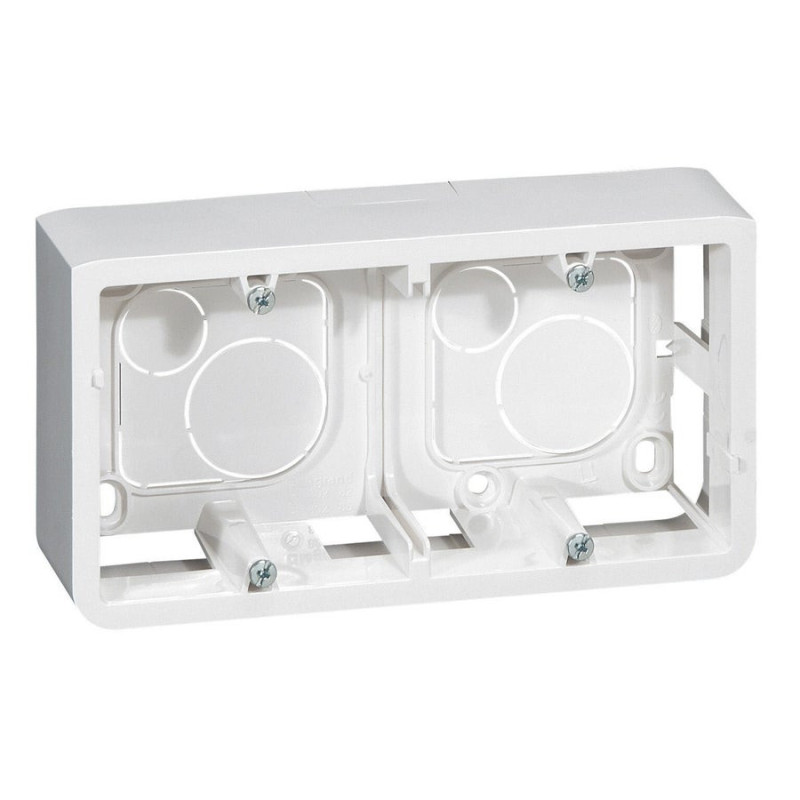 Double Cadre Saillie Horizontal Mosaic. Legrand Blanc Brillant