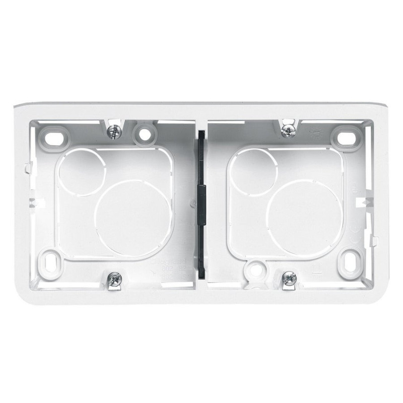 Double Cadre Saillie Horizontal Mosaic. Legrand Blanc Brillant