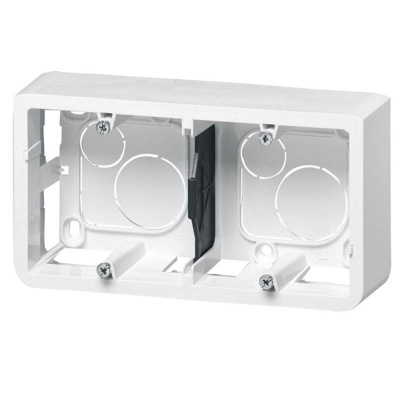 Double Cadre Saillie Horizontal Mosaic. Legrand Blanc Brillant