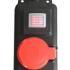 Multiprise Filaire. 3 Prises Noir / Rouge. 2M. Lexman