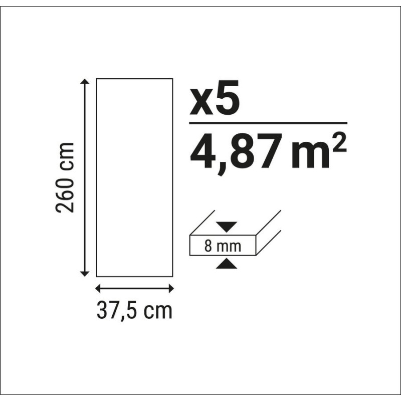 Lambris PVC PVC sans bois blanc mat ARTENS. L.260 x l.37.5 cm. Ep.8 mm