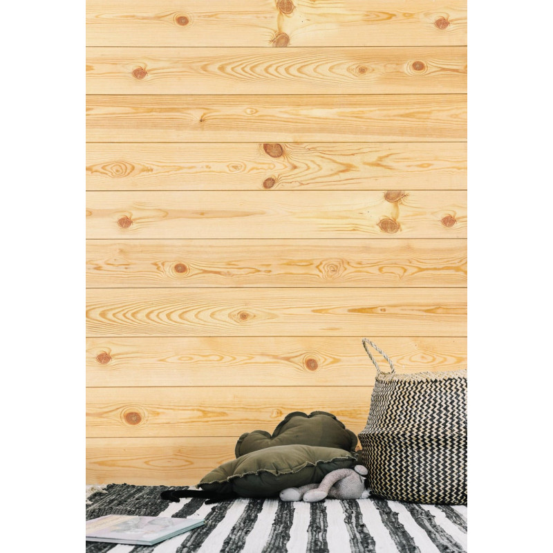 Lambris Bois pin mat brut ISB, L.200 x l.10 cm