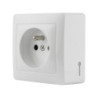 Prise avec terre saillie, complet, LEXMAN Surface, blanc