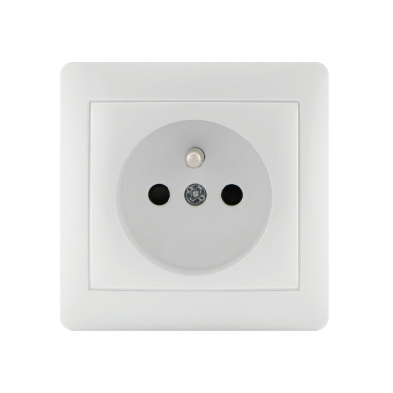 Prise avec terre saillie, complet, LEXMAN Surface, blanc