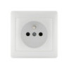 Prise avec terre saillie, complet, LEXMAN Surface, blanc