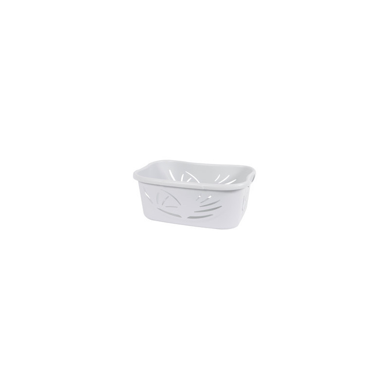 CORBEILLE LINGE FLORA 37L BLANC CERUSE