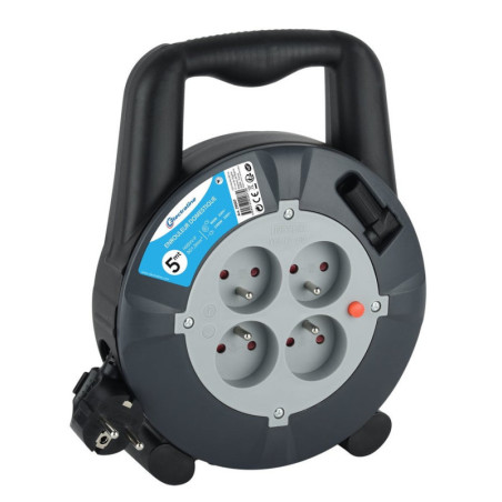 Enrouleur menager 4 prises 16a  ho5vvf 3g1,5 5 metres lexman