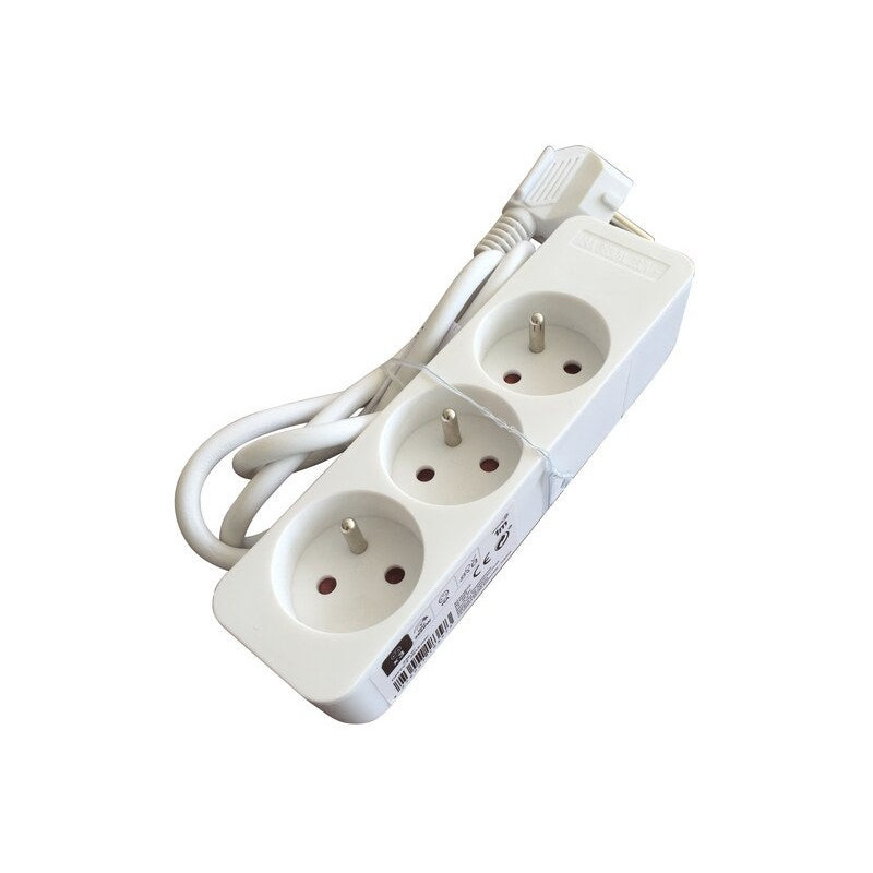 Multiprise filaire 1m 3 prises blanc