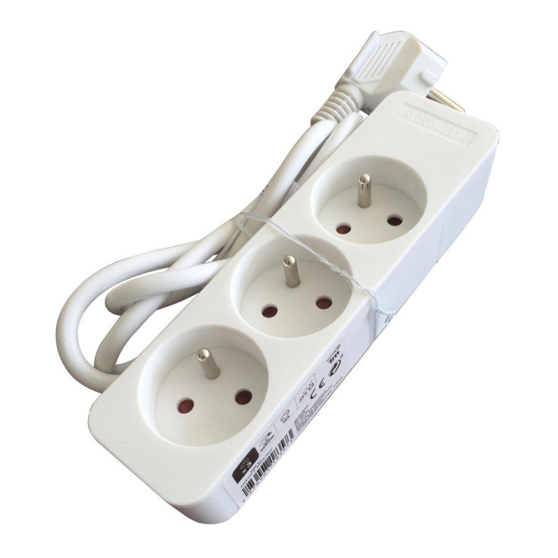 Multiprise filaire 1m 3 prises blanc