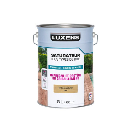 Saturateur pour bois extérieur LUXENS chêne naturel mat 5 l