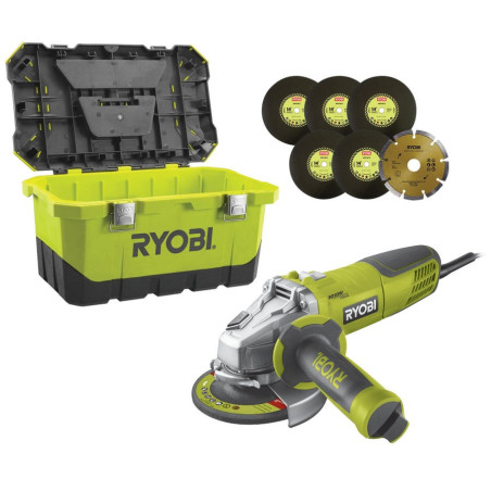 Meuleuse d'angle filaire 125mm RYOBI RAG1010-125TA6, 1010 W