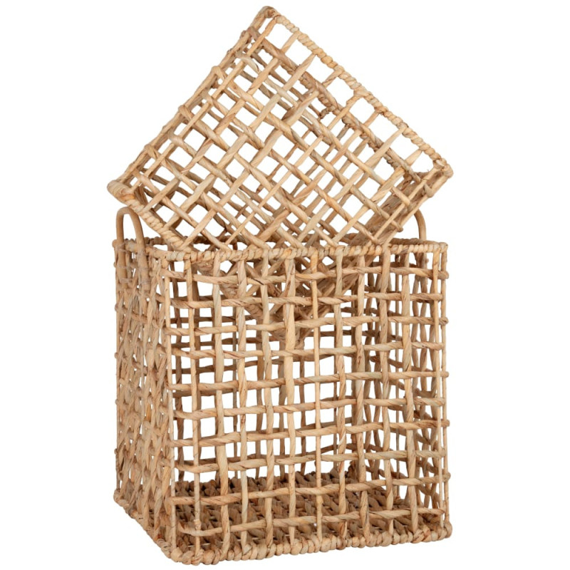 Panier de rangement en jacinthe d'eau et rotin - MAISONS DU MONDE
