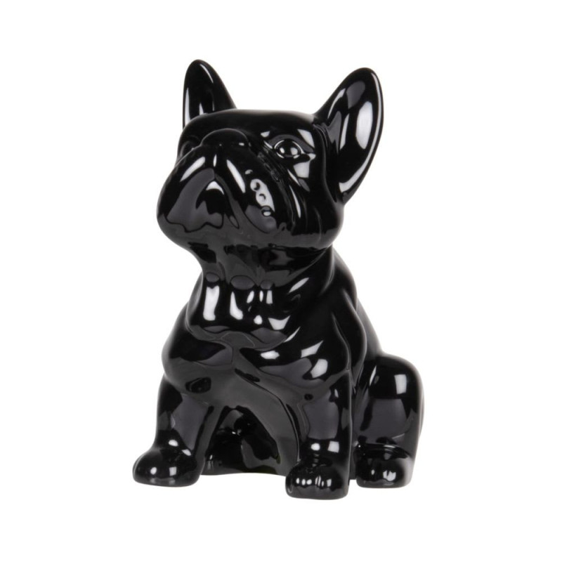 Statuette chien en dolomite noire H15 - MAISONS DU MONDE