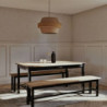 Alfred - Banc en manguier massif et acier noir mat - MAISONS DU MONDE