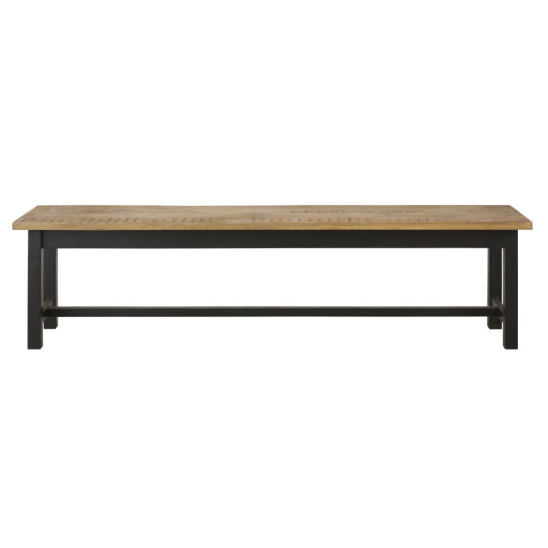 Alfred - Banc en manguier massif et acier noir mat - MAISONS DU MONDE