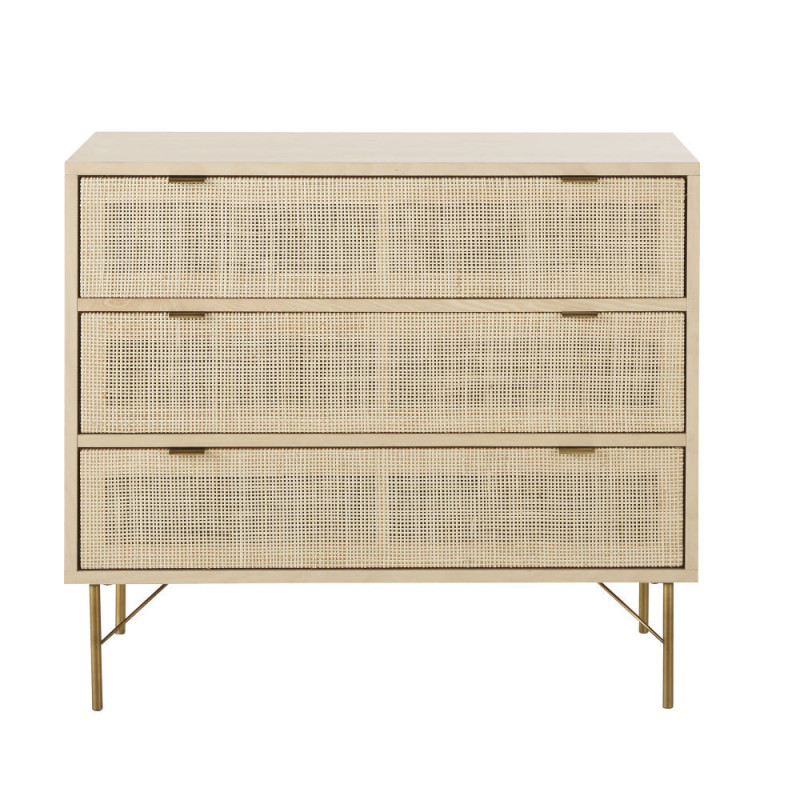 Solstice - Commode 3 tiroirs cannage en rotin L90 - MAISONS DU MONDE