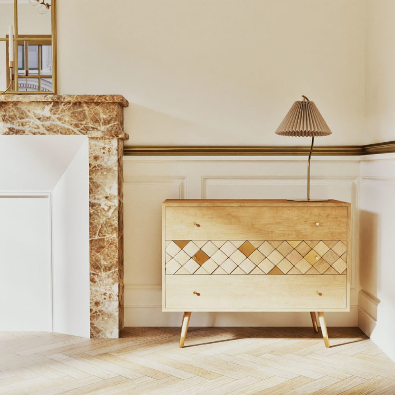 Salome - Commode 3 tiroirs en manguier massif L95 - MAISONS DU MONDE