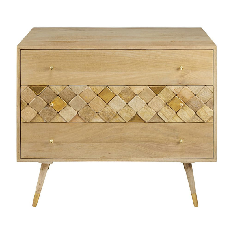 Salome - Commode 3 tiroirs en manguier massif L95 - MAISONS DU MONDE