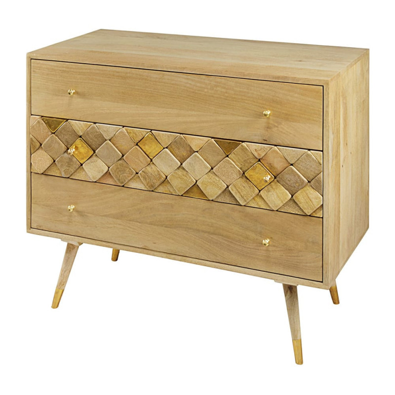 Salome - Commode 3 tiroirs en manguier massif L95 - MAISONS DU MONDE