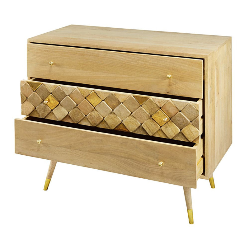 Salome - Commode 3 tiroirs en manguier massif L95 - MAISONS DU MONDE