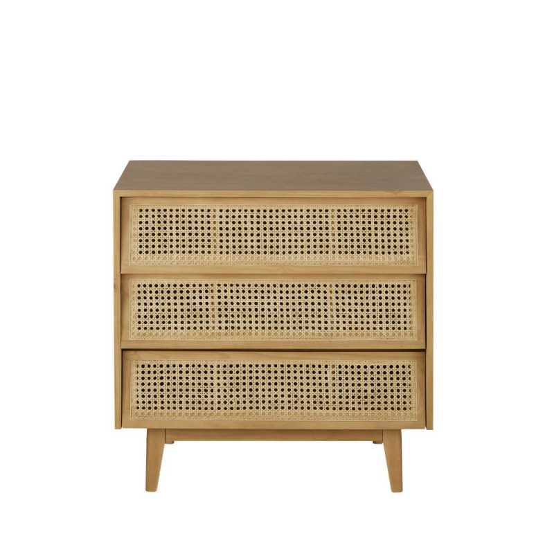 Suzelle - Commode 3 tiroirs et cannage en rotin L80 - MAISONS DU MONDE
