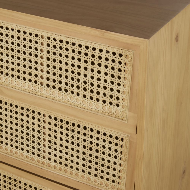 Suzelle - Commode 3 tiroirs et cannage en rotin L80 - MAISONS DU MONDE