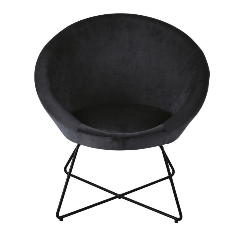 Hipop - Fauteuil en velours noir - MAISONS DU MONDE