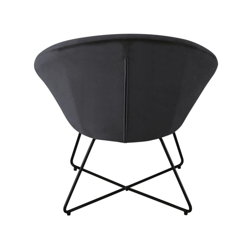Hipop - Fauteuil en velours noir - MAISONS DU MONDE