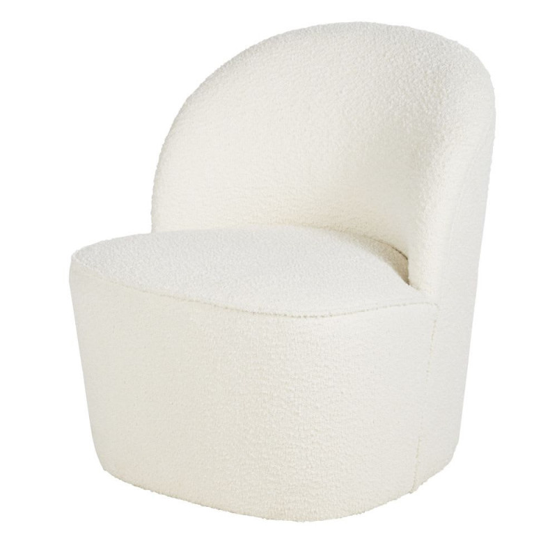 Blackhill - Fauteuil professionnel en tissu recyclé à bouclettes blanc cassé - MAISONS DU MONDE