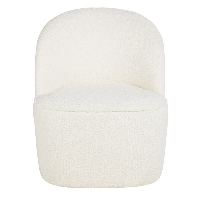 Blackhill - Fauteuil professionnel en tissu recyclé à  bouclettes blanc cassé - MAISONS DU MONDE