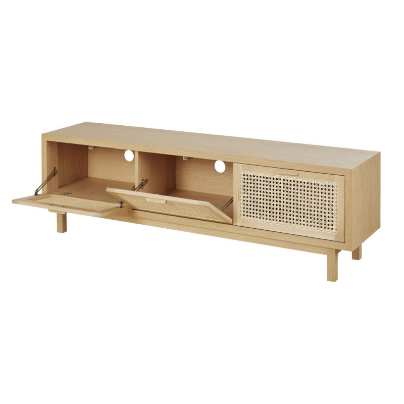 Canopy - Meuble TV 3 trappes cannage en rotin L160 - MAISONS DU MONDE